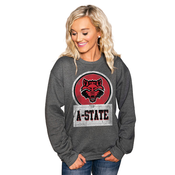 gameday couture ARKANSAS STATE RED WOLVES Good Vibes Crew Sweatshirt