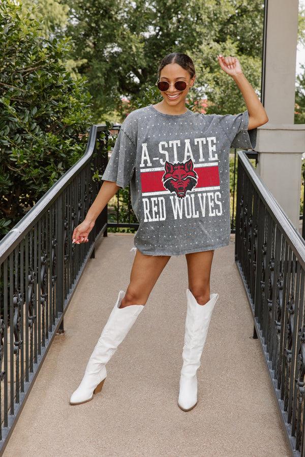 gameday couture ARKANSAS STATE RED WOLVES On The Ball Mini Rhinestone Tee