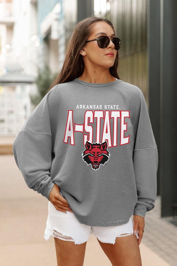 Gameday Couture ARKANSAS STATE RED WOLVES PURE MOTION VINTAGE WASH CORDED PULLOVER