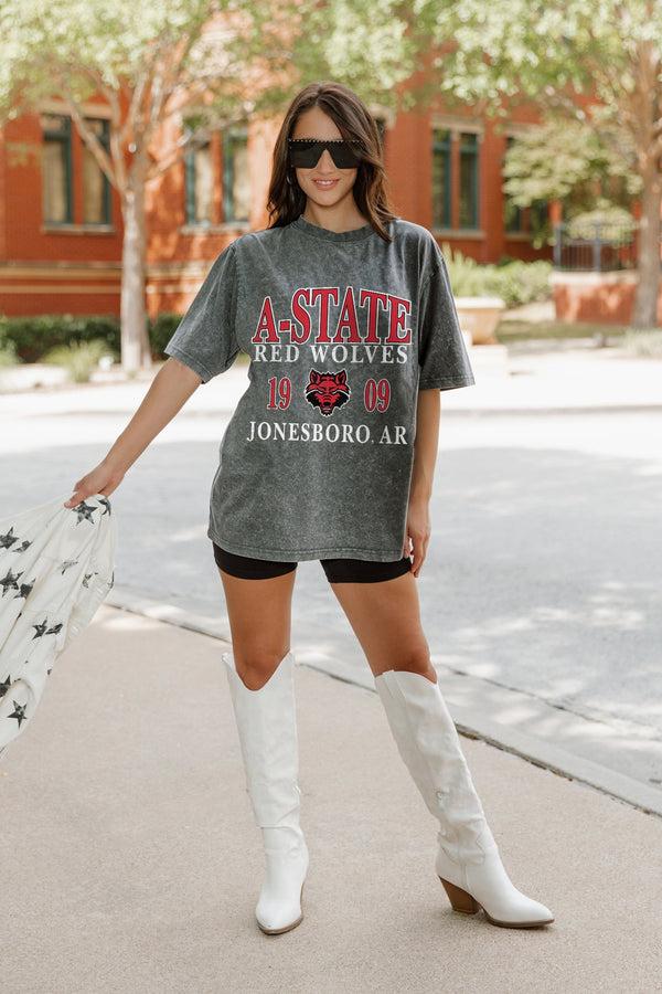 Gameday Couture ARKANSAS STATE RED WOLVES Throwback Oversized Tee