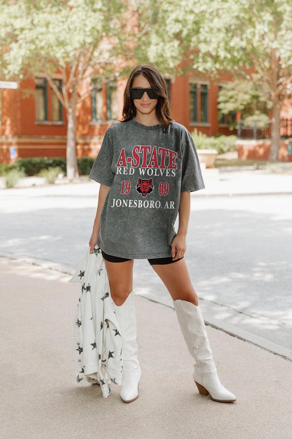 Gameday Couture ARKANSAS STATE RED WOLVES Throwback Oversized Tee