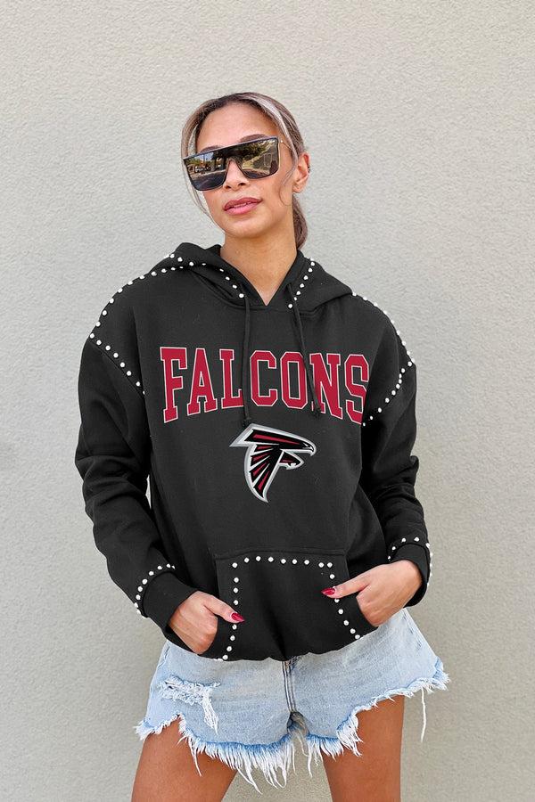 gameday couture ATLANTA FALCONS Catch The Vibe Studded-Detail Hoodie