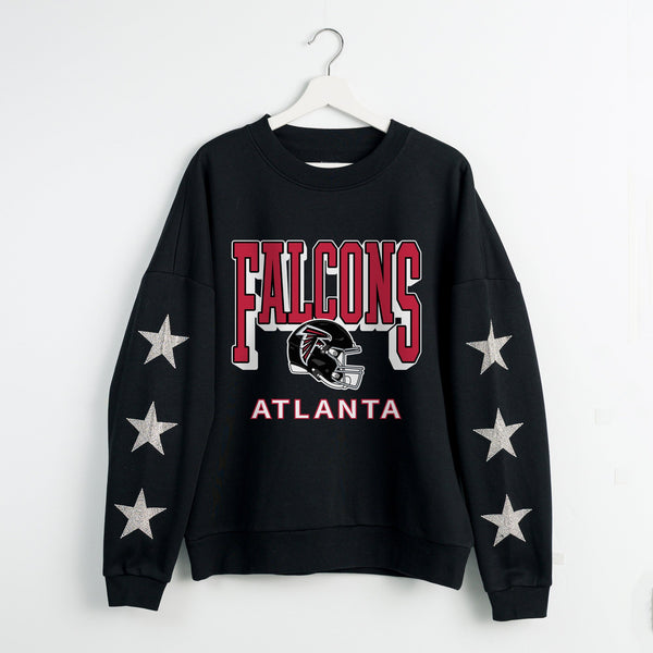 gameday couture ATLANTA FALCONS PURE VICTORY STAR EMBELLISHED CREW SWEATSHIRT