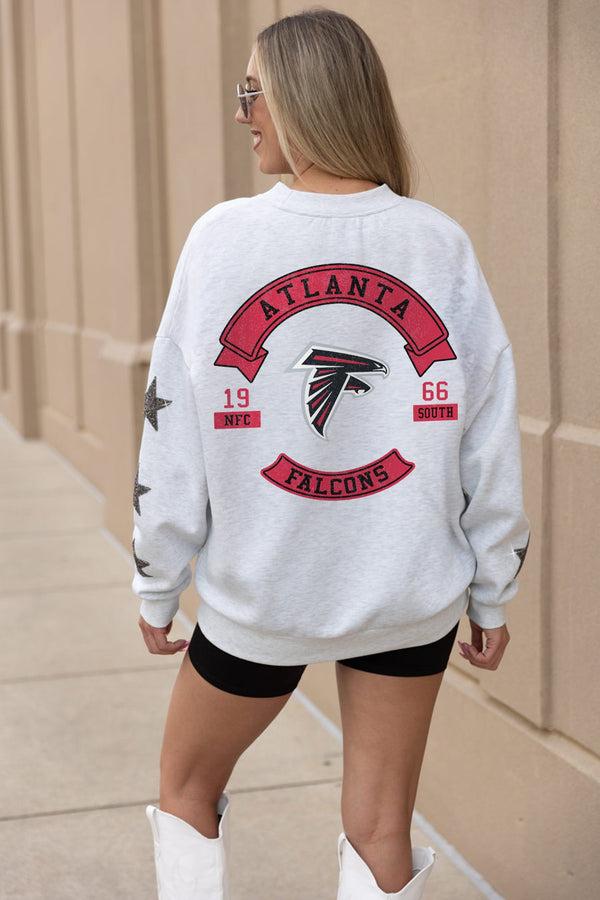 Gameday Couture ATLANTA FALCONS Ready For It Star-Sleeve Crewneck Pullover