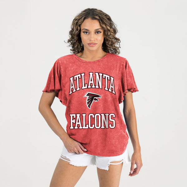 Gameday Couture ATLANTA FALCONS VICTORY MODE FLUTTER SLEEVE TEE IN RED