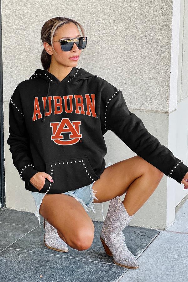 gameday couture AUBURN TIGERS Belle Of The Ball Studded Fleece Hoodie