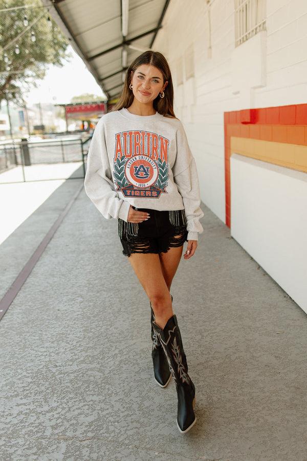 Gameday Couture AUBURN TIGERS Go Fight Win Drop-Shoulder Crew Pullover By Madi Prewett Troutt