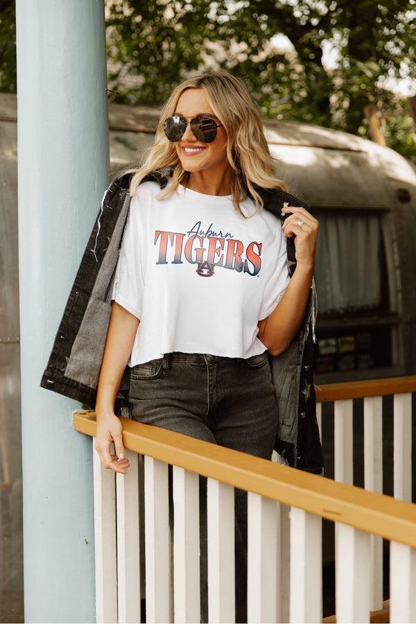 gameday couture AUBURN TIGERS Go The Distance Crop Tee