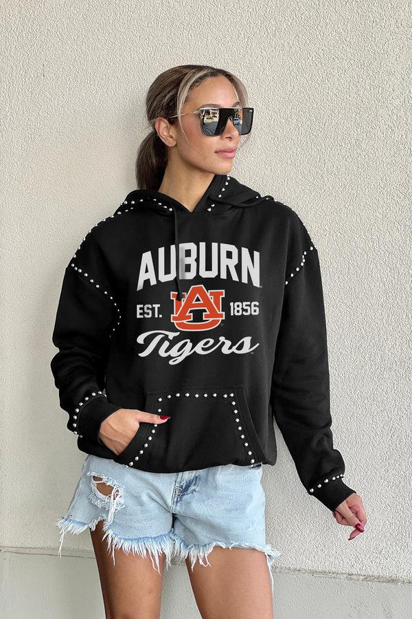 Gameday Couture AUBURN TIGERS Here For It Studded-Detail Fleece Hoodie