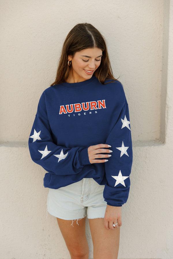 Gameday Couture AUBURN TIGERS Six Stars Embellished-Sleeve Pullover By Madi Prewett Troutt
