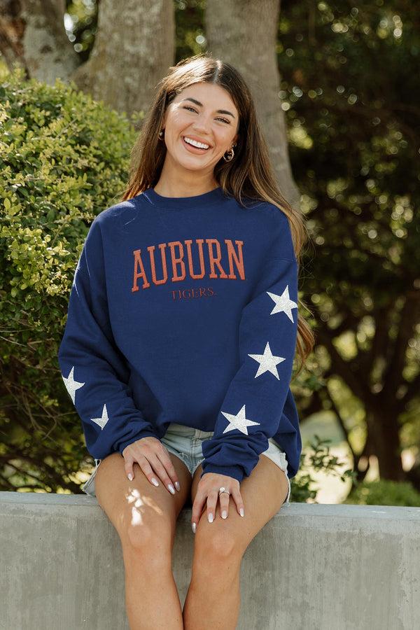 gameday couture AUBURN TIGERS Winning Team Embellished-Sleeve Pullover By Madi Prewett Troutt
