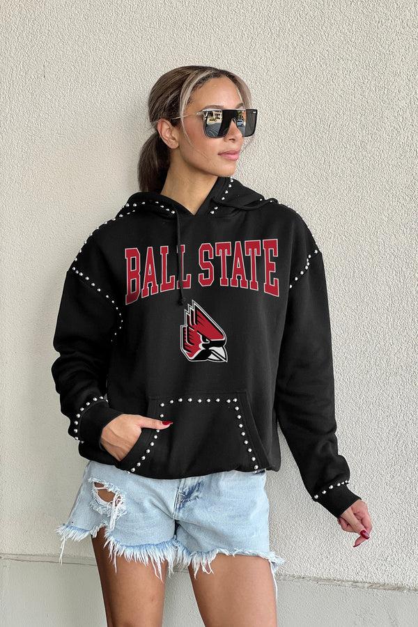 Gameday Couture BALL STATE CARDINALS Belle Of The Ball Studded Fleece Hoodie