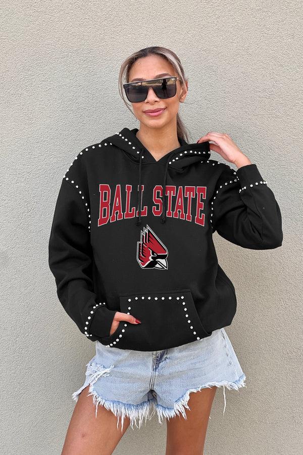 Gameday Couture BALL STATE CARDINALS Belle Of The Ball Studded Fleece Hoodie