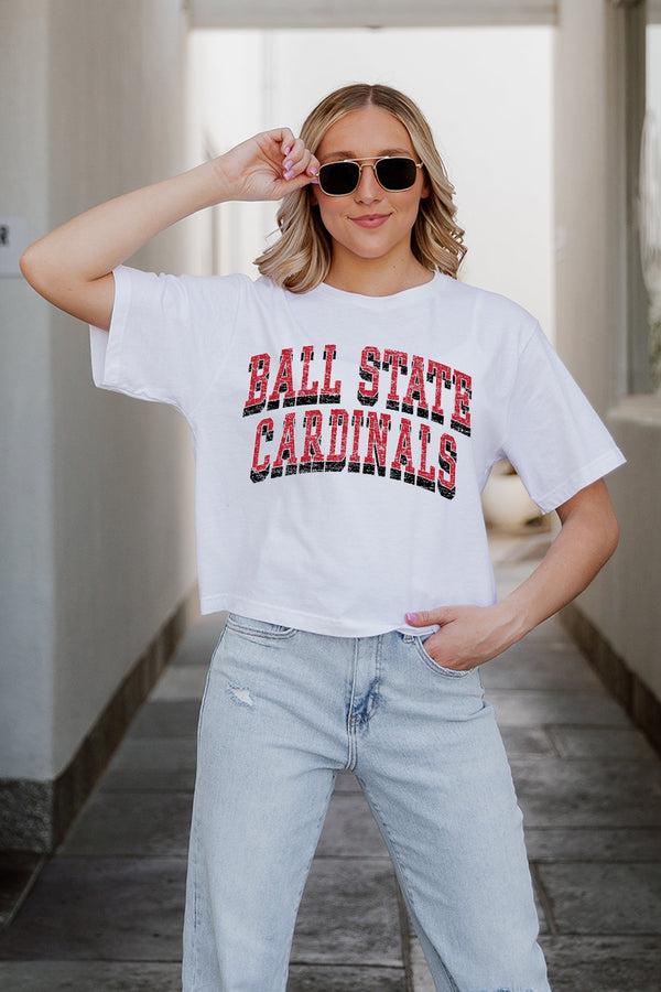 Gameday Couture BALL STATE CARDINALS Claim To Fame Boxy-Fit Crop Tee