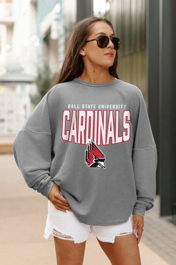 Gameday Couture BALL STATE CARDINALS PURE MOTION VINTAGE WASH CORDED PULLOVER