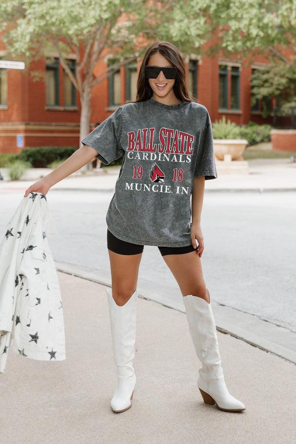 gameday couture BALL STATE CARDINALS Throwback Oversized Tee