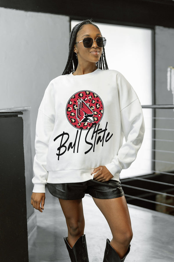 Gameday Couture BALL STATE CARDINALS WILD BREAKTHROUGH PREMIUM FLEECE CREWNECK PULLOVER