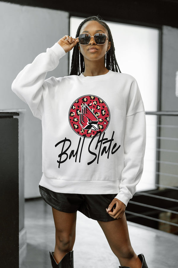 Gameday Couture BALL STATE CARDINALS WILD BREAKTHROUGH PREMIUM FLEECE CREWNECK PULLOVER
