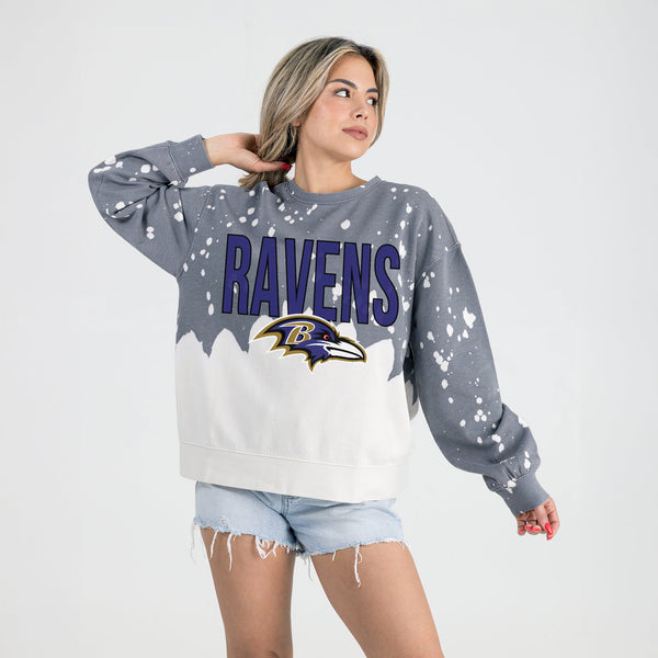 Gameday Couture BALTIMORE RAVENS CASUAL FAN LONG-SLEEVE FRENCH TERRY PULLOVER