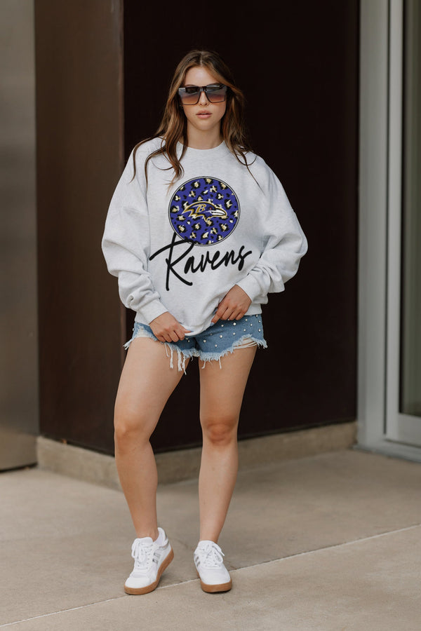 Gameday Couture BALTIMORE RAVENS Going Wild Fleece Drop-Shoulder Pullover