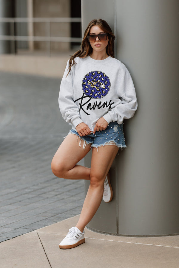 gameday couture BALTIMORE RAVENS Going Wild Fleece Drop-Shoulder Pullover gameday couture BALTIMORE RAVENS Going Wild Fleece Drop-Shoulder Pullover