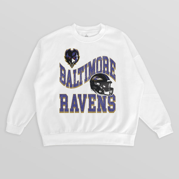 gameday couture BALTIMORE RAVENS HARD EARNED PREMIUM FLEECE CREWNECK PULLOVER