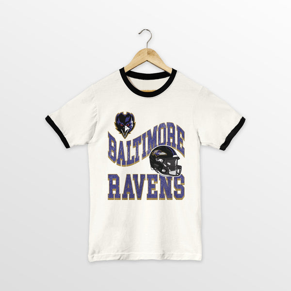 gameday couture BALTIMORE RAVENS HARD EARNED VINTAGE RINGER TEE