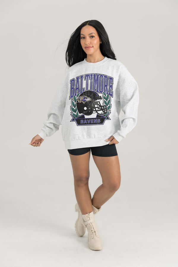 gameday couture BALTIMORE RAVENS Heritage Fleece Crewneck Pullover