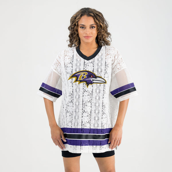 Gameday Couture BALTIMORE RAVENS HIGH NOTE LACE FASHION TOP