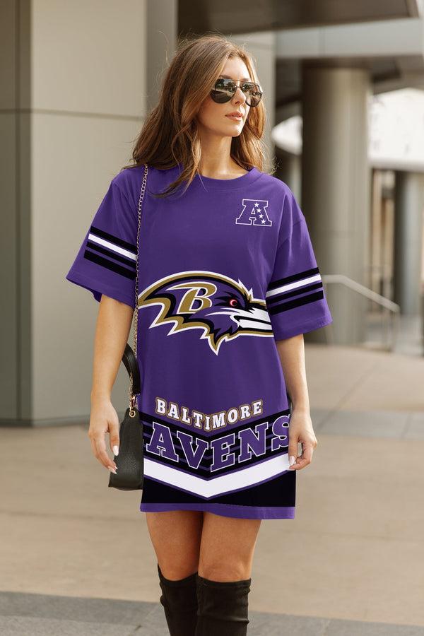 Gameday Couture BALTIMORE RAVENS PERFECT SCORE RETRO T-SHIRT DRESS