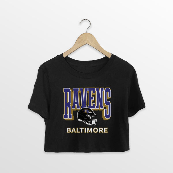 gameday couture BALTIMORE RAVENS PURE VICTORY CLASSIC CROP TEE