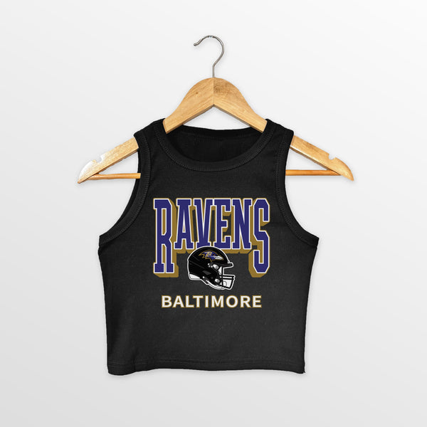 gameday couture BALTIMORE RAVENS PURE VICTORY ESSENTIAL RIBBED CROP TANK