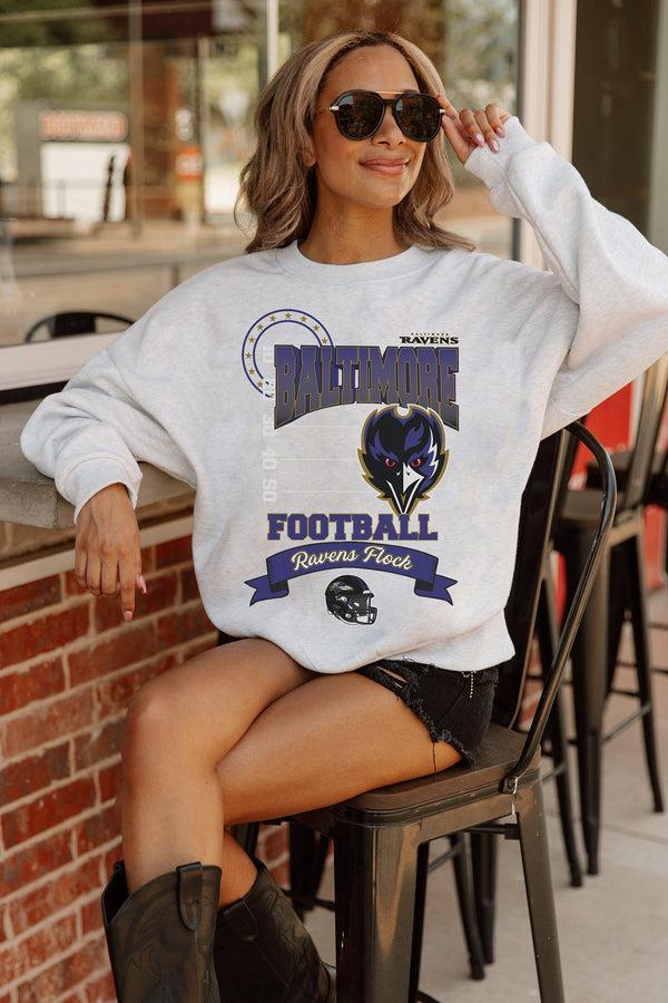 Gameday Couture BALTIMORE RAVENS Run The Show Fleece Crewneck Pullover