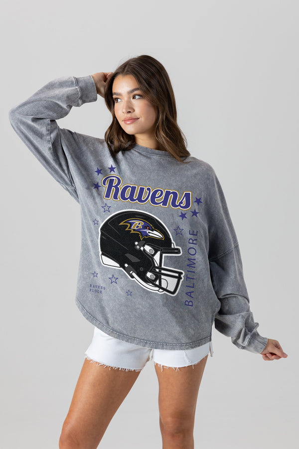 Gameday Couture BALTIMORE RAVENS Starbound Oversized Long-Sleeve Tee