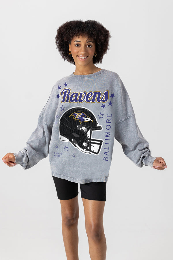 gameday couture BALTIMORE RAVENS Starbound Oversized Long-Sleeve Tee