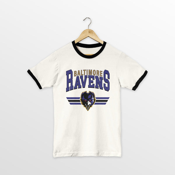 gameday couture BALTIMORE RAVENS SWIFT STRIKE VINTAGE RINGER TEE