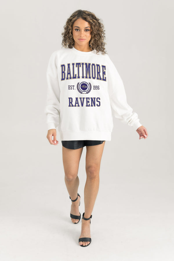 gameday couture BALTIMORE RAVENS Timeless Triumph Fleece Crewneck Pullover