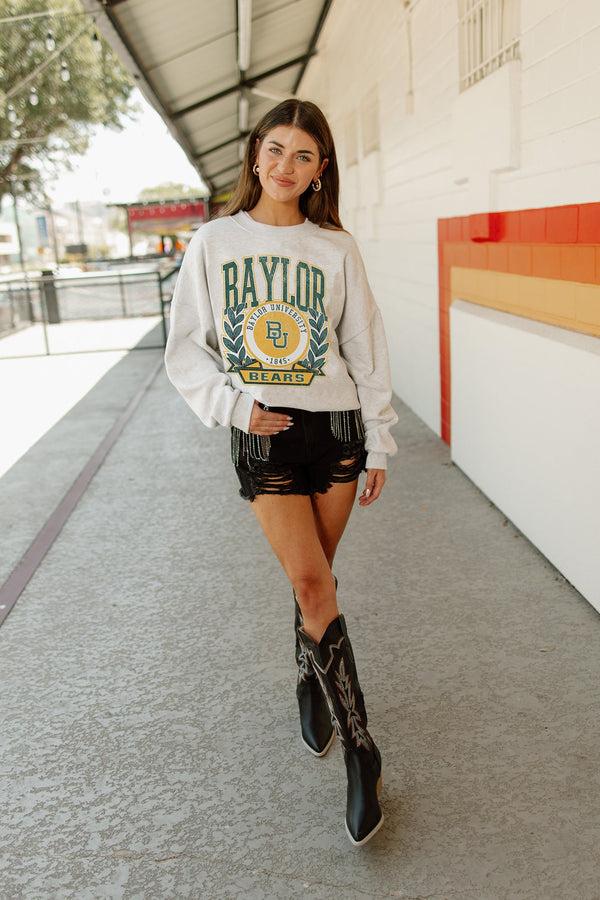 Gameday Couture BAYLOR BEARS Go Fight Win Drop-Shoulder Crew Pullover By Madi Prewett Troutt