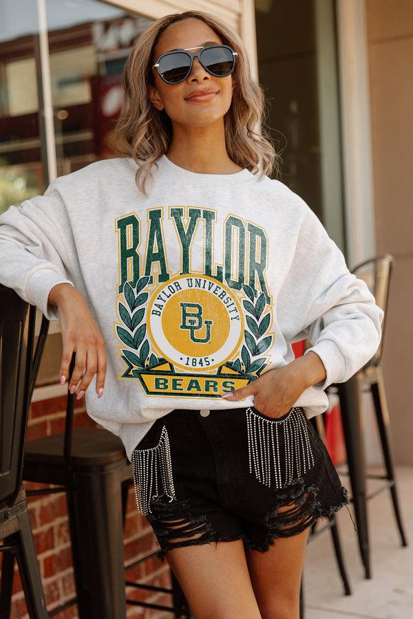 Gameday Couture BAYLOR BEARS Go Fight Win Drop-Shoulder Crew Pullover By Madi Prewett Troutt