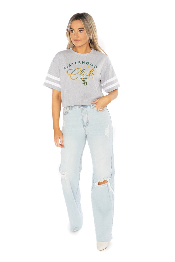 gameday couture BAYLOR BEARS Sisterhood Club Drop-Shoulder Mid-Crop Tee