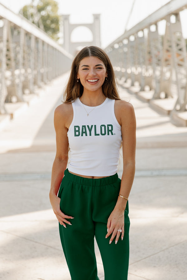 Gameday Couture BAYLOR BEARS Weekend Goals Ribbed Crop Tank By Madi Prewett Troutt
