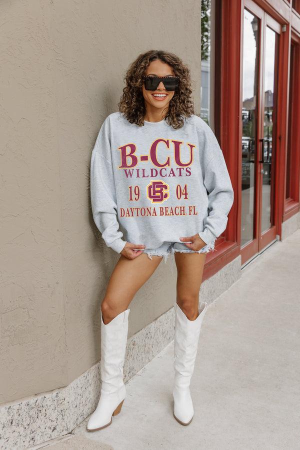 gameday couture BETHUNE-COOKMAN WILDCATS Allegiance Fleece Drop-Shoulder Pullover