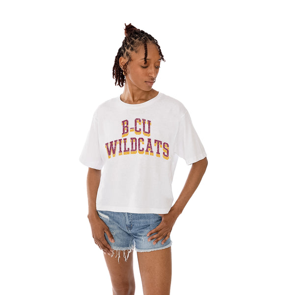 gameday couture BETHUNE-COOKMAN WILDCATS Claim To Fame Boxy-Fit Crop Tee