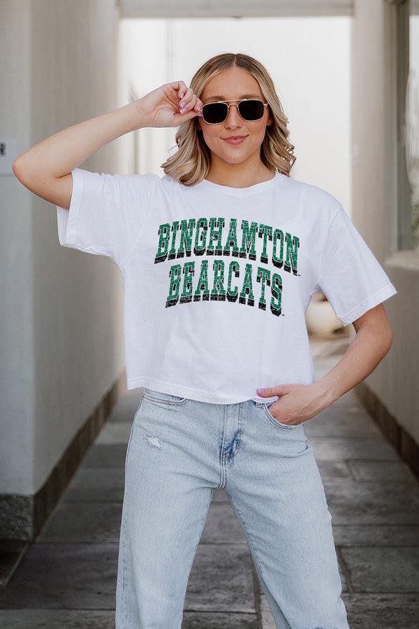Gameday Couture BINGHAMTON BEARCATS Claim To Fame Boxy-Fit Crop Tee