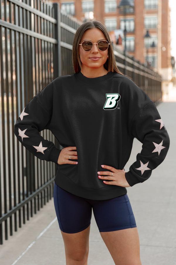 Gameday Couture BINGHAMTON BEARCATS Dedication Star-Sleeve Crewneck Pullover