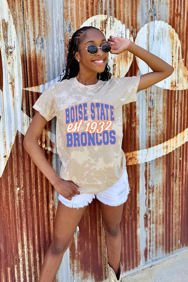 Gameday Couture BOISE STATE BRONCOS DEEP ROOTS BLEACH WASH TEE