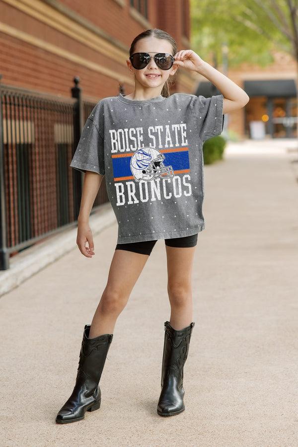 Gameday Couture BOISE STATE BRONCOS ON THE BALL KIDS MINI RHINESTONE OVERSIZED TEE