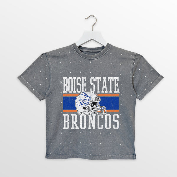 Gameday Couture BOISE STATE BRONCOS ON THE BALL KIDS MINI RHINESTONE OVERSIZED TEE