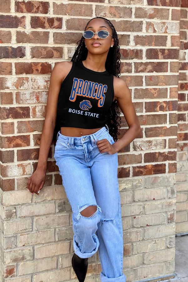 Gameday Couture BOISE STATE BRONCOS PURE VICTORY ESSENTIAL RIBBED CROP TANK
