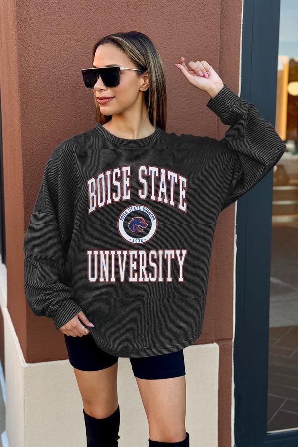 gameday couture BOISE STATE BRONCOS RELENTLESS VINTAGE WASH CORDED PULLOVER